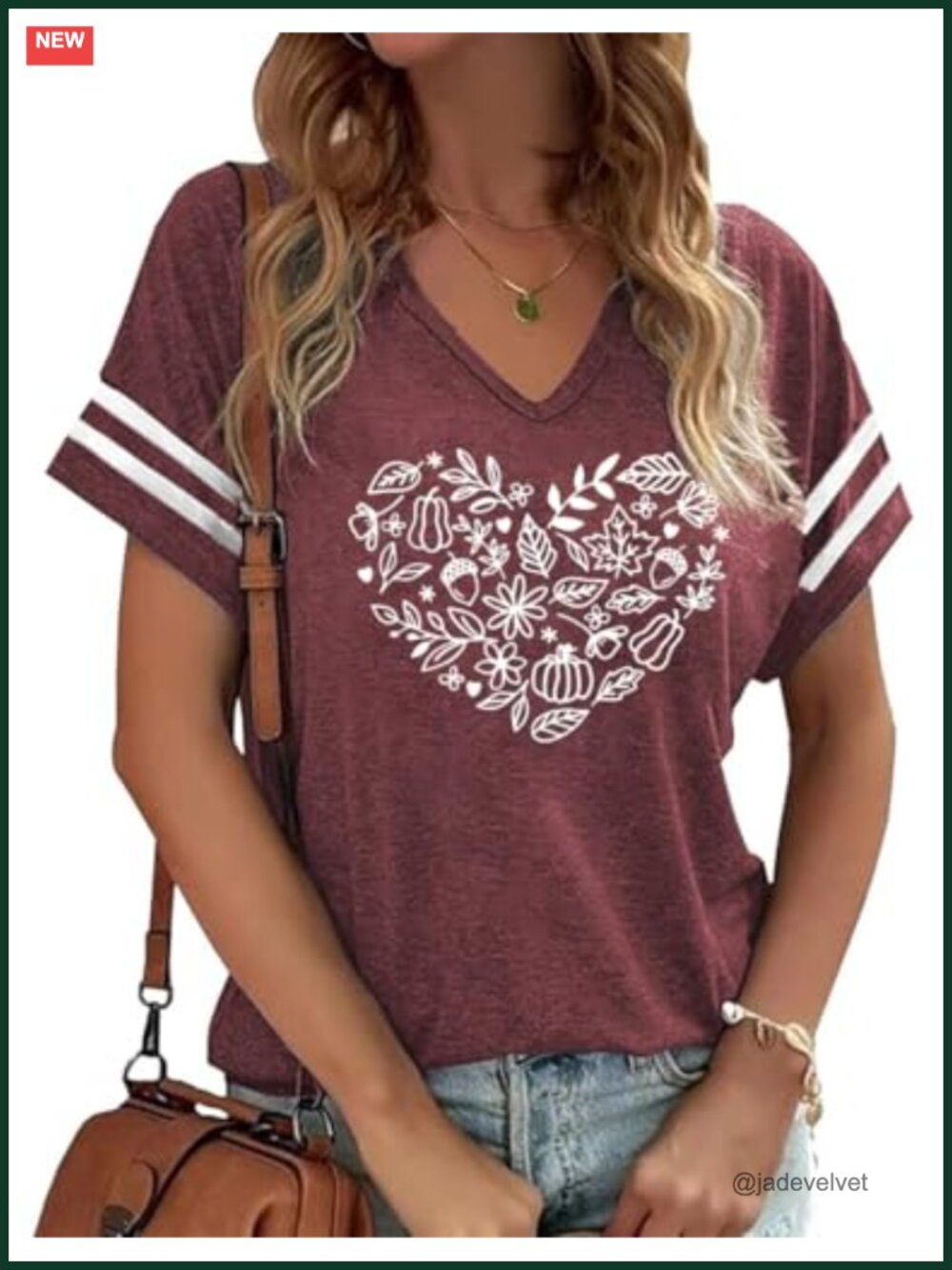 Women's Halloween Fall V-Neck Short Sleeve Pumpkin Graphic T-Shirt Tee